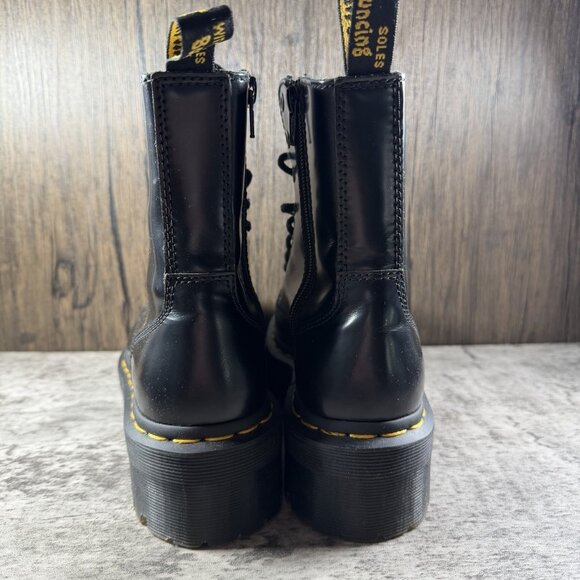 Dr. Martens Jadon Platform Combat Boots Size W6 M5 Black Leather Punk Goth Docs - Picture 6 of 9